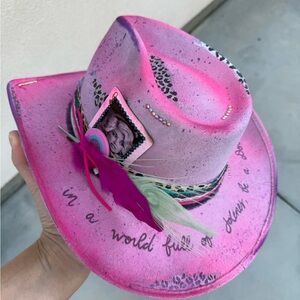 Dolly Parton pink and purple cowboy hat western festival hat
